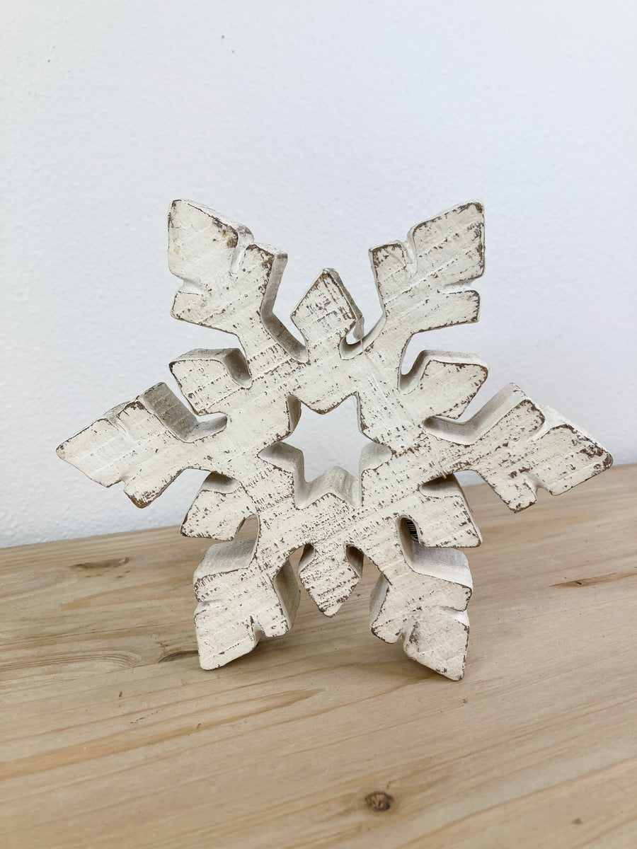 Winter Decor - Unique Whitewash Oversized Snowflake – BSEID
