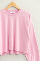 CROPPED CREWNECK SWEATSHIRT WITH RAW HEM