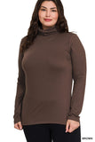 PLUS PREMIUM MICROFIBER MOCK NECK TOP