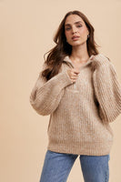 InLoom QUARTER ZIP KNITTED POLO SWEATER