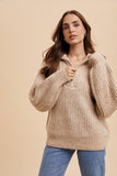 InLoom QUARTER ZIP KNITTED POLO SWEATER