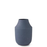 Navy Blue Matte Small Metal Vases