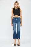 MICA HIGH RISE CROP FLARE WITH UNEVEN HEM