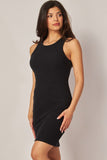 Rayon Ribbed Stretchy Fitted Tank Mini Dress