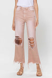 VERVET by Flying Monkey 90'S VINTAGE SUPER HIGH RISE CROP FLARE JEANS