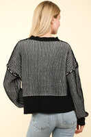 Two Tone Striped Casual Stripe Sweater Top