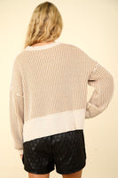 Two Tone Striped Casual Stripe Sweater Top