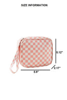 CHECKERED COSMETIC MAKEUP TRAVEL CASE