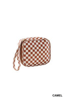 CHECKERED COSMETIC MAKEUP TRAVEL CASE