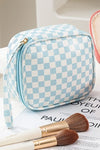 CHECKERED COSMETIC MAKEUP TRAVEL CASE