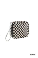 CHECKERED COSMETIC MAKEUP TRAVEL CASE