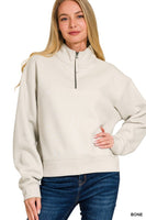 HALF ZIP FLEECE SWEATSHIRT