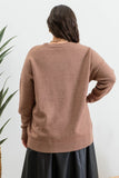 PLUS SOLID CREWNECK FRONT SEAM KNIT SWEATER