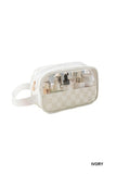 CHECKERED MONOGRAM CLEAR COSMETIC MAKEUP BAG