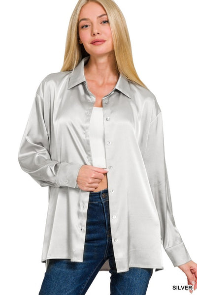 SATIN BUTTON DOWN SHIRTS