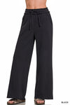 FLEECE EXPOSED SEAM WIDE LEG SWEATPANTS