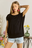 DROP SHOULDER JERSEY KNIT TUNIC TOP