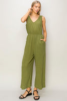 SLEEVELESS LINEN JUMPSUIT