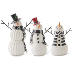 3 Resin Snowmen (Various Sizes)