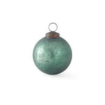 3 Inch Crackled Teal Green Mercury Glass Round Ornament