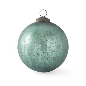 5 Inch Crackled Teal Green Mercury Glass Round