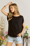 DROP SHOULDER JERSEY KNIT TUNIC TOP