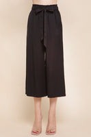 High Rise Tie Waist Tencel Paperbag Pants