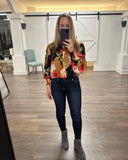 Jodiful Floral and Leaf Print Blouse