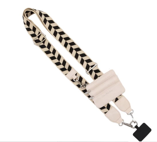 Save The  Girls Clip and Go Cream and Black Chevron