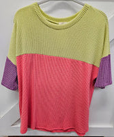 ** FINAL SALE ** Color Block Knit Shirt