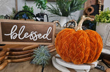 Braided Velvet Pumpkins With Gold Stem ( 2Varieties)