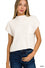 MOCK NECK SHORT SLEEVE CROPPED SWEATER