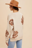 INLoom INTARSIA FLORAL KNITTED SWEATER