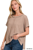 PLUS DOLMAN SHORT SLEEVE JACQUARD SWEATER