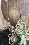 Long Black and Gold Beaded Necklace