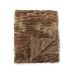 60 INCH BROWN RIBBED FAUX FUR THROW BLANKET