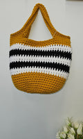 DT Handmade Creations Crochet Stripe Bucket Bag