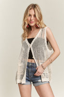 BUTTON DOWN CROCHET VEST TOP