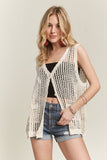 BUTTON DOWN CROCHET VEST TOP