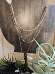 4 Chain Layered Necklace With Gem