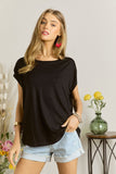 DROP SHOULDER JERSEY KNIT TUNIC TOP