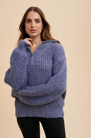 InLoom QUARTER ZIP KNITTED POLO SWEATER