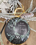 Large Ornaments Black with Gold Accents