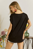 DROP SHOULDER JERSEY KNIT TUNIC TOP