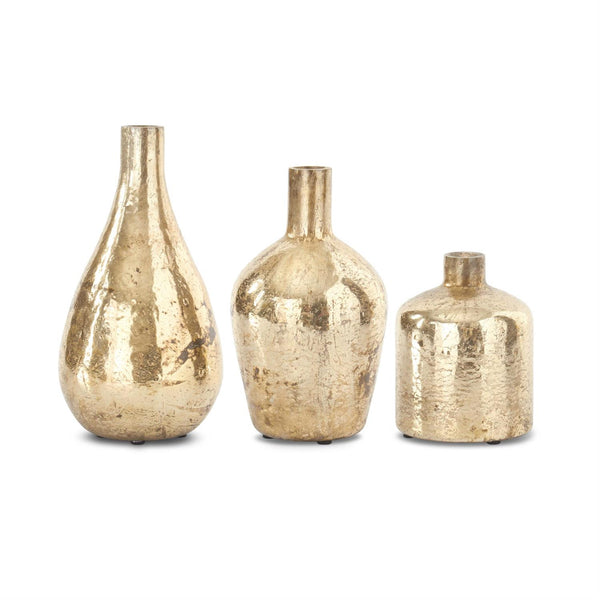 ANTIQUE COPPER MATTE GLASS BOTTLE VASES( 3 Styles Sold Separate)