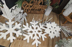 Assortment of Faux Fur and Glitter Snowflakes (3 Styles)