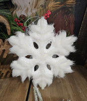 Assortment of Faux Fur and Glitter Snowflakes (3 Styles)