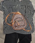 Brown Pattern Mini Backpack