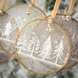 GLASS TREE DISC ORNAMENT (4 Styles Sold Separate)