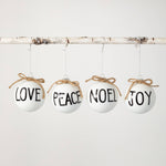 WORDS ORNAMENTS ASSORTMENT OF 4